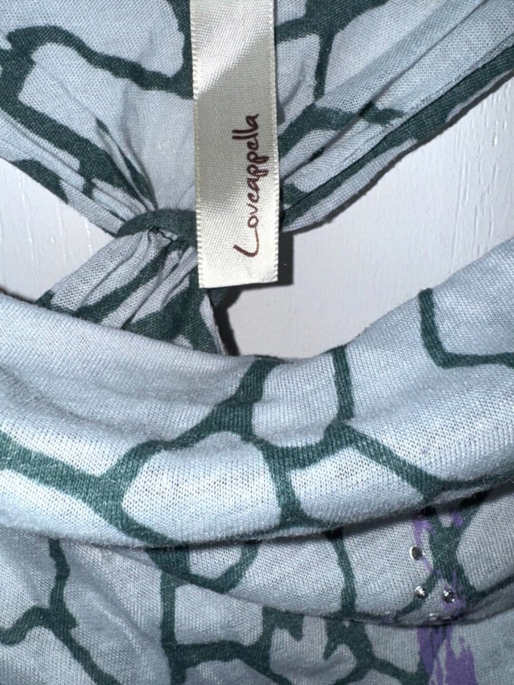 Lovecappella Zebra Print Sleeveless Top With Purple Accents XS - Picture 2 of 6